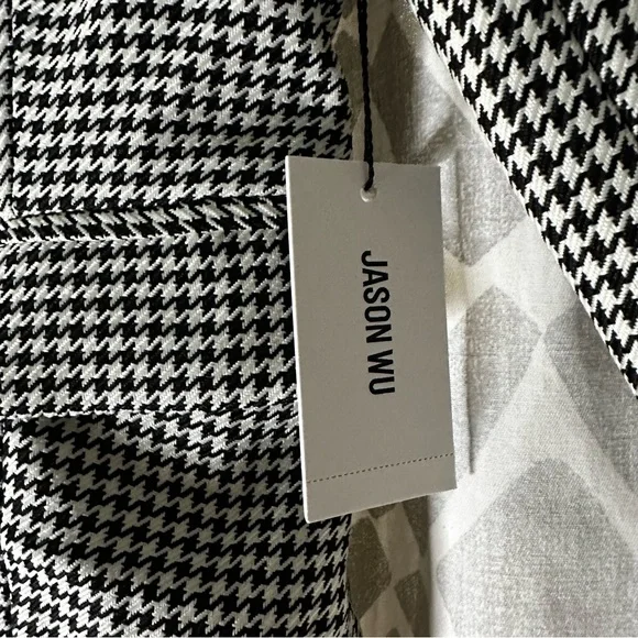 NWT Jason Wu Black And White Houndstooth Blazer Wrap Mini Dress Women’s Size L - Picture 8 of 12